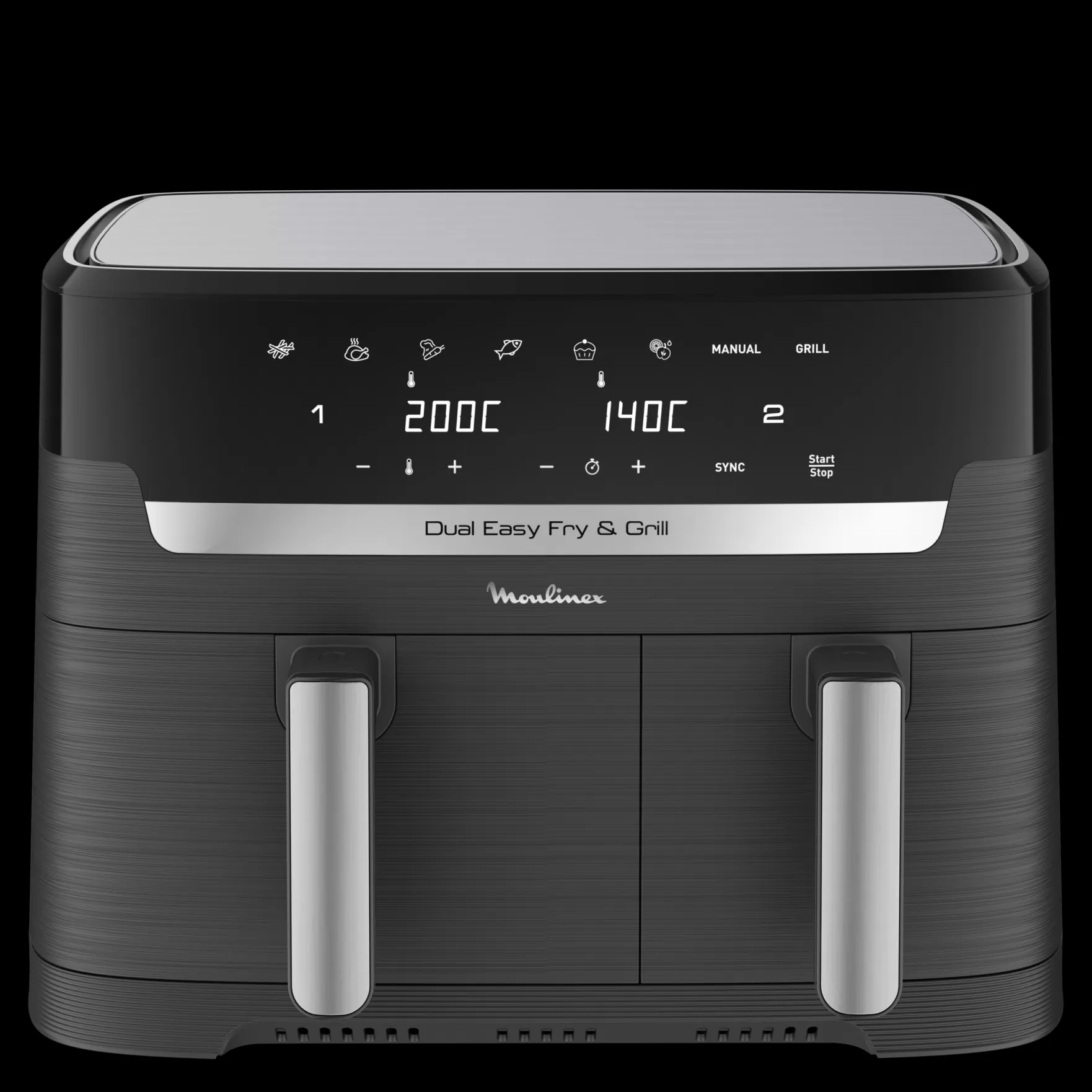 Moulinex Fritadeiras Sem Óleo*Dual Easy Fry & Grill 8.3 L Cinza