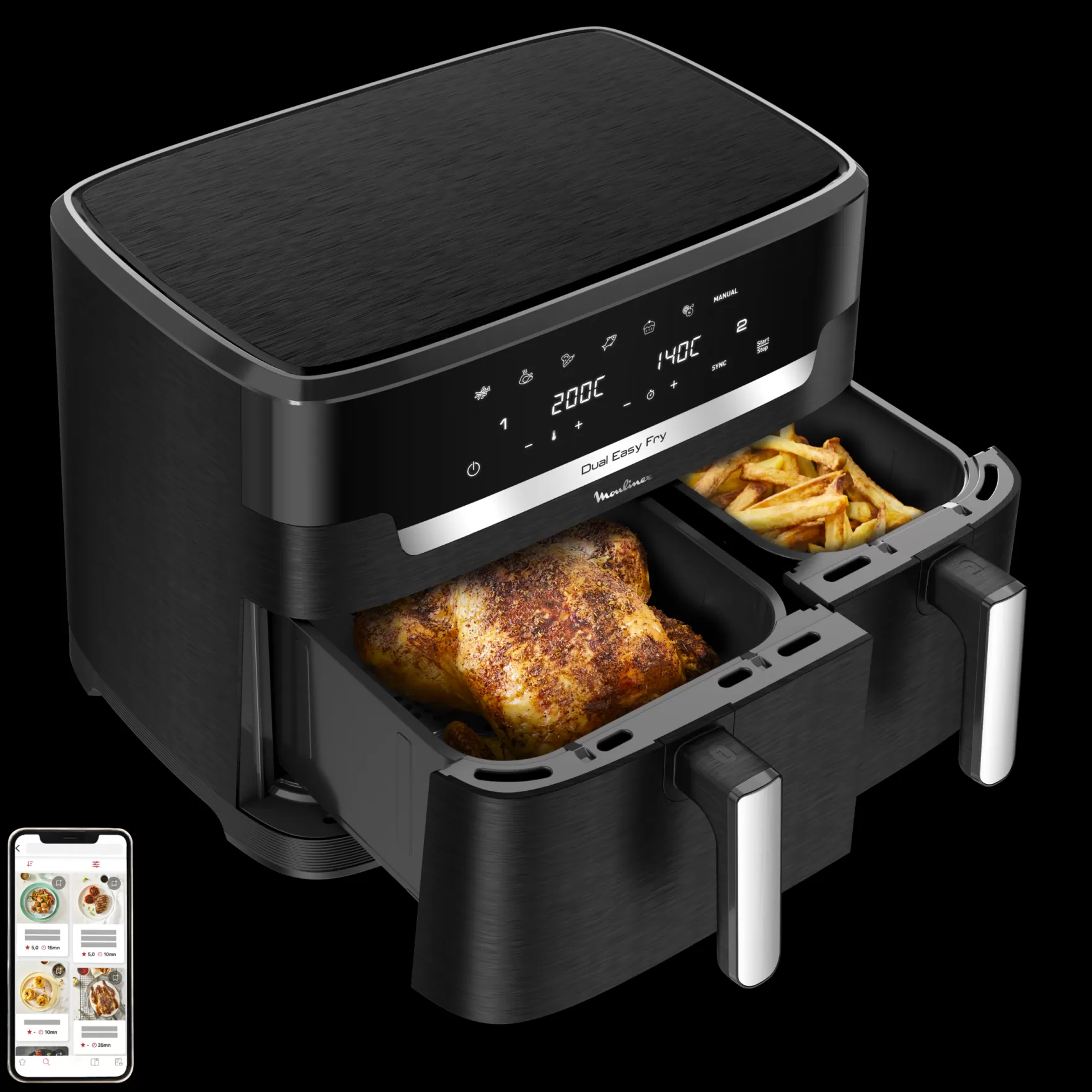 Moulinex Fritadeiras Sem Óleo*Dual Easy Fry XXL 11 L